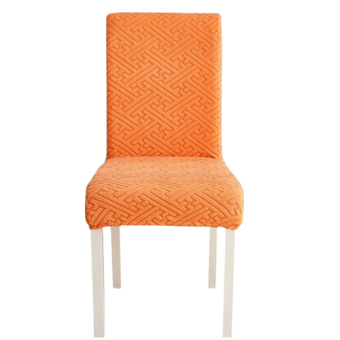 Chair Cover Orange Puzzle Design Anti Dirt Elastic Material For Dining Room Kitchen Slipcovers