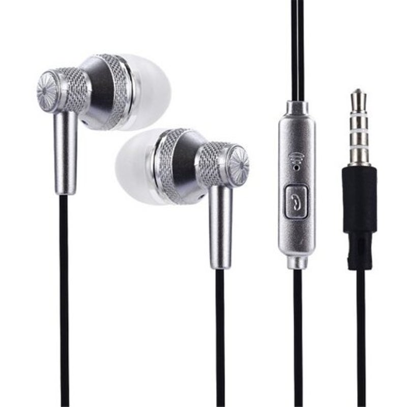 A35in Ear Subwoofer Earphone Wired Earbuds Silver Wired Earphones