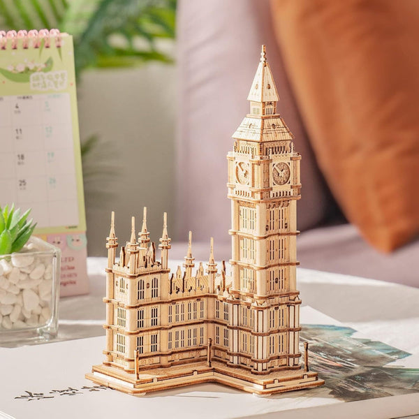 Robotime Rokr 3D Wooden Puzzle Diy Big Ben Toys With Led Light For Teens Xmas Gifts Tg507 Puzzles