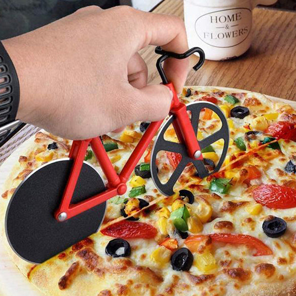Novelty Cute Stainless Steel Bicycle Pizza Cutter Kitchen Gadget Pastry Cutters