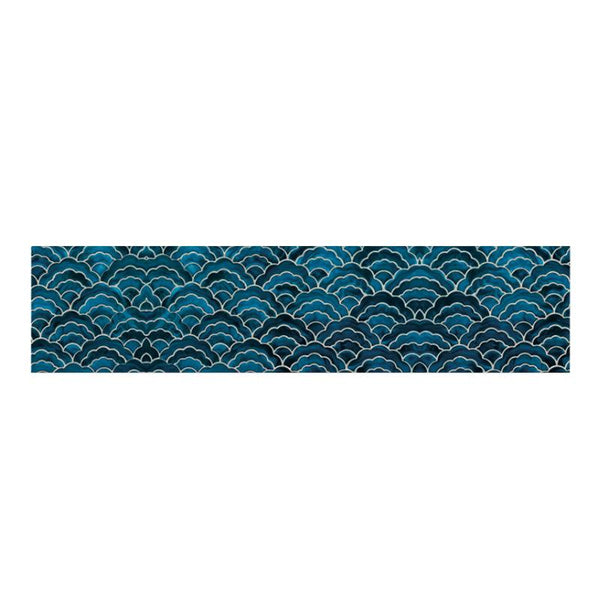 Modern Coastal Blue Wave Dining Table Runner Decor Table Runners