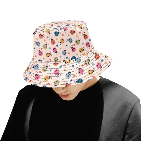 Ladybird Bucket Hat Women Cute Unisex Summer Sun With Vibrant All Over Ladybug Print Hats
