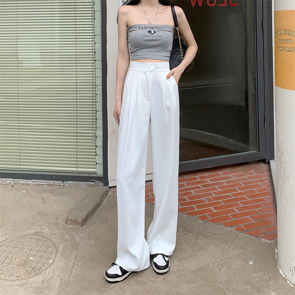 Womens New High Waist Loose Drape Suit Wide Leg Pants Product Information Size Women's Pants
