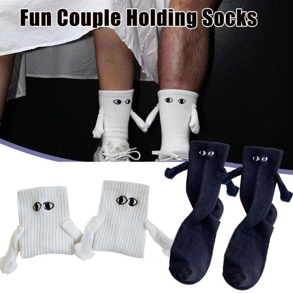 Magnetic Hand In Cartoon Couple Unique Design Highquality Materials Socks