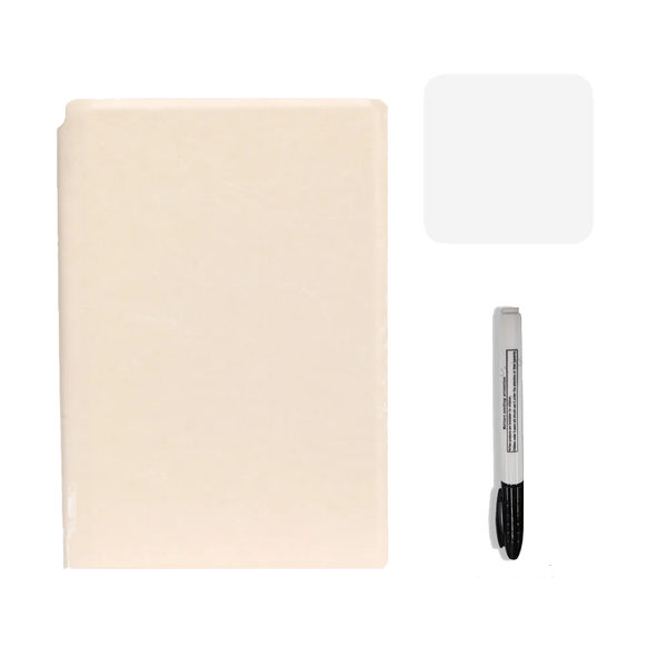 A5 Reusable Whiteboard Notebook Set With Pen Erasing Cloth Leather Memo Pad Weekly Planner Portable Stylish Office Notebooks