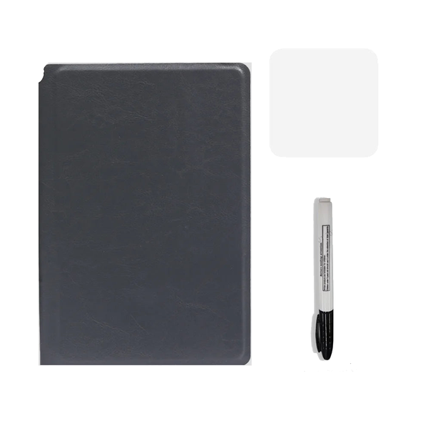 A5 Reusable Whiteboard Notebook Set With Pen Erasing Cloth Leather Memo Pad Weekly Planner Portable Stylish Office Notebooks