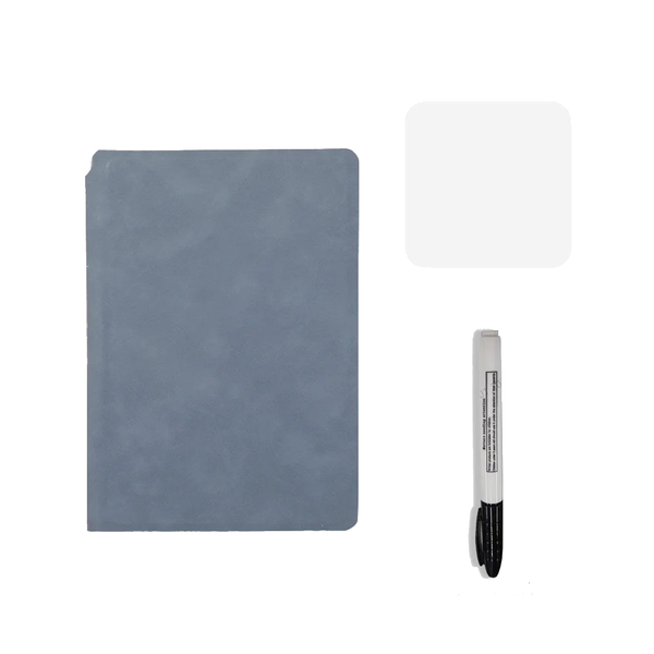 A5 Reusable Whiteboard Notebook Set With Pen Erasing Cloth Leather Memo Pad Weekly Planner Portable Stylish Office Notebooks