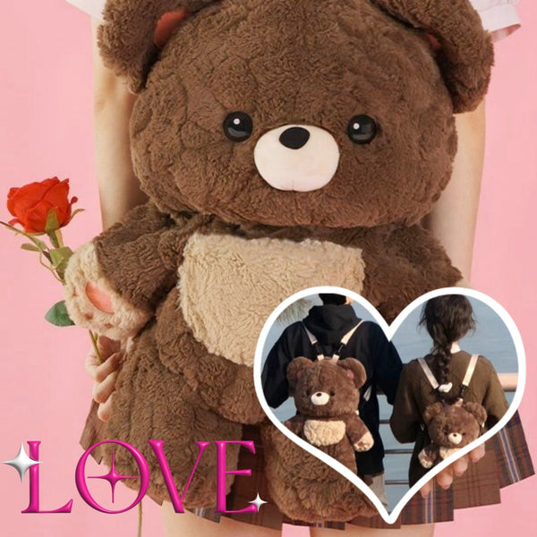 Couples Bag Love Bear Plush Backpack Versatile Schoolbag For Men And Women Backpacks & Bags