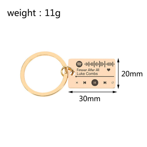 Mipgs Personalized Diy Custom Music Scan Code Keychain Stainless Steel Keyrings