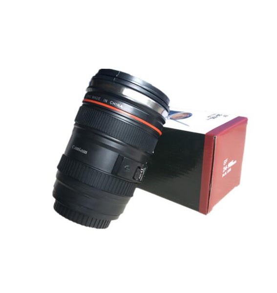 300Ml Stainless Steel Camera Lens Shape Self Stirring Mug Coffee Cup Novelty Gift Mugs