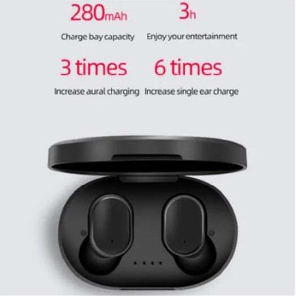 A6s Bluetooth 5.0 For Wireless Headset Noise Reduction Microphone Black Earbuds