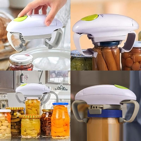 Electric One Push Battery Powered Jar Lid Opener Kitchen Gadget Can Openers