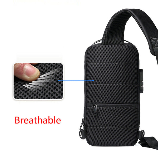 Waterproof Usb Antitheft Bag Men Oxford Crossbody Shoulder Sling Multifunction Bags