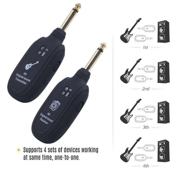 A8 Wireless System Electric Guitars Transmitter Receiver Set Guitar Accessories
