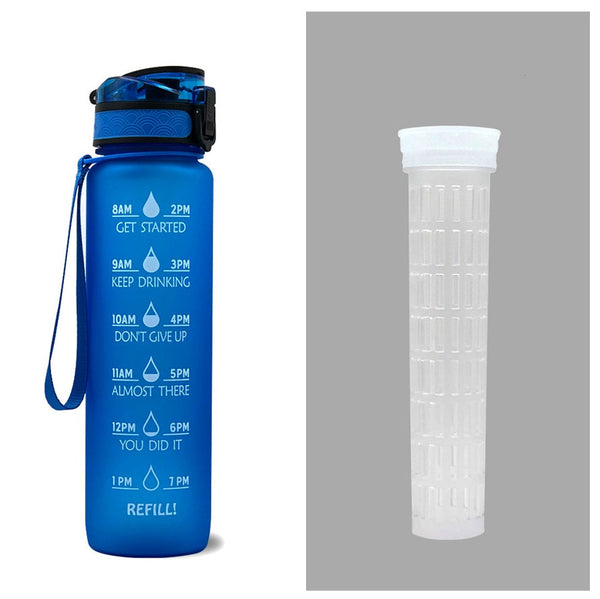 1 Litre Tritan Water Bottle With Time Marker For Sports And Fitness Activities Water Bottles