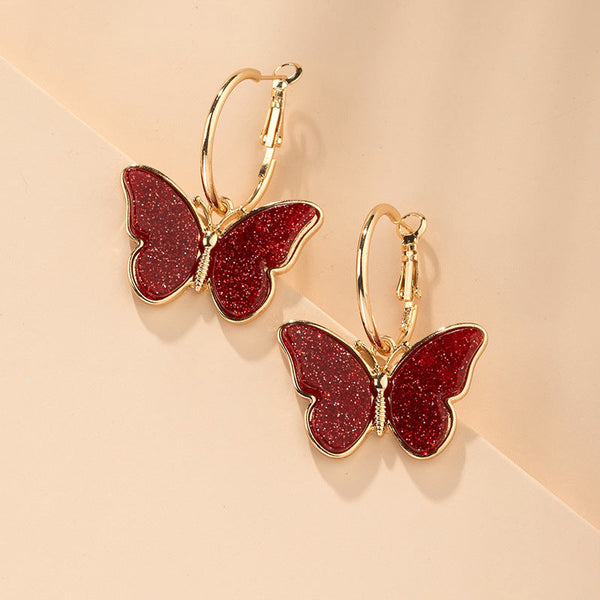 Alloy Advent Calendars With Electroplated Colourful Butterfly Studs Seasonal Decorations