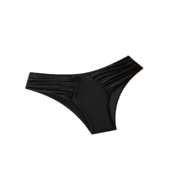 Solid Color  Bikini Pleated Low Waist Swimsuit Triangle Trunks Swimwear