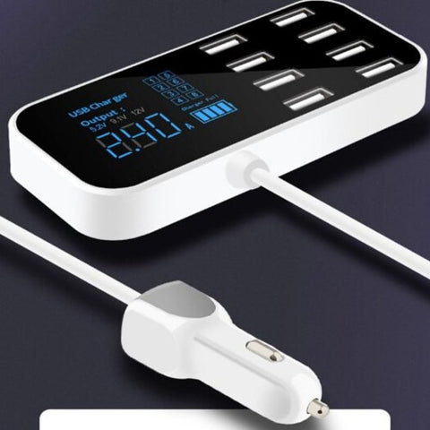 A9s 40W High Power 8 Usb Ports Smart Current And Voltage Display Multifunction Car Charger