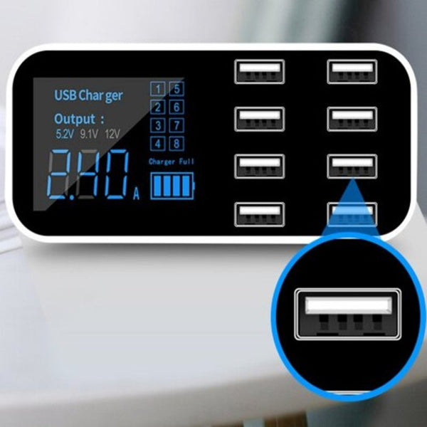 A9s 40W High Power 8 Usb Ports Smart Current And Voltage Display Multifunction Chargers & Cradles
