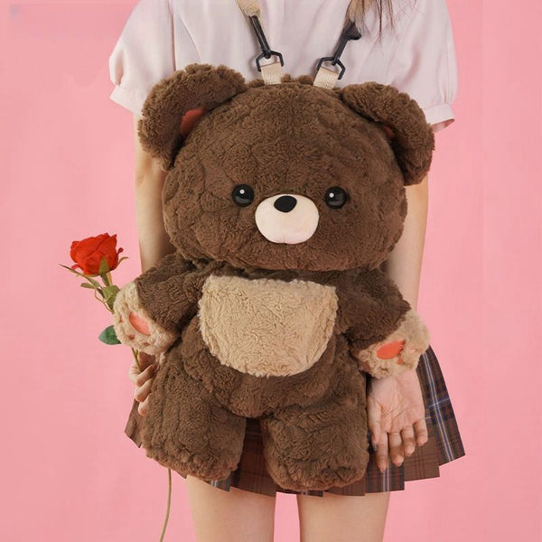 Couples Bag Love Bear Plush Backpack Versatile Schoolbag For Men And Women Backpacks & Bags