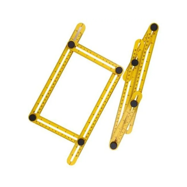 Four Fold Ruler Multi Angle Measuring Tool Adjustable Template Yellow