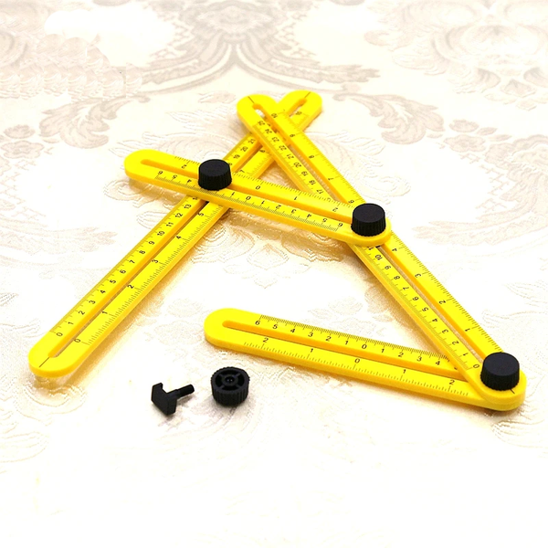 Four Fold Ruler Multi Angle Measuring Tool Adjustable Template Yellow