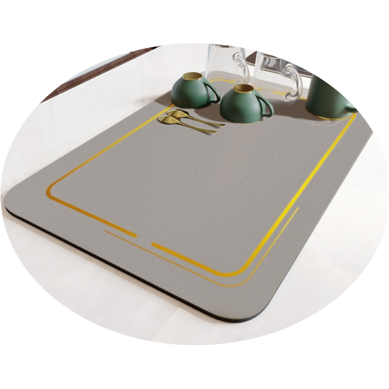 Absorbent Rubber Dish Drying Drain Mat Kitchen Accessories Oven Mitts & Potholders