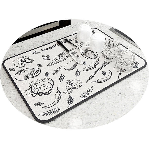 Absorbent Rubber Dish Drying Drain Mat Kitchen Accessories Oven Mitts & Potholders