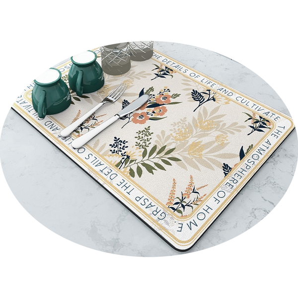 Absorbent Rubber Dish Drying Drain Mat Kitchen Accessories Oven Mitts & Potholders