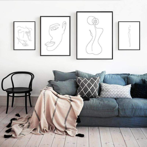Chic Feminine Canvas Simple Wall Art Decor Posters & Prints