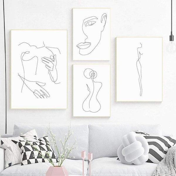 Chic Feminine Canvas Simple Wall Art Decor Posters & Prints