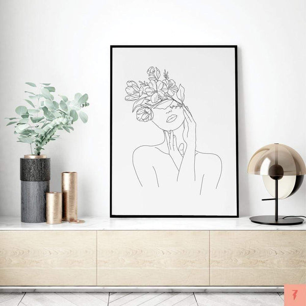 Abstract Botanical Canvas Drawing Style Prints Decor Posters & Prints