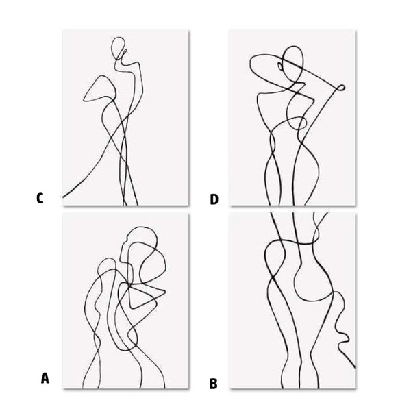 Abstract Figure Canvas Modern Wall Art Decor Posters & Prints