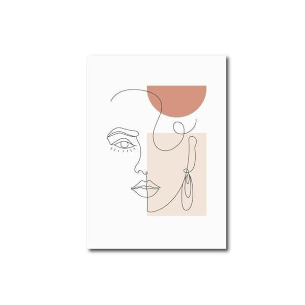 Abstract Visage Canvas Simple Modern Woman Print Decor Wall Art Posters & Prints