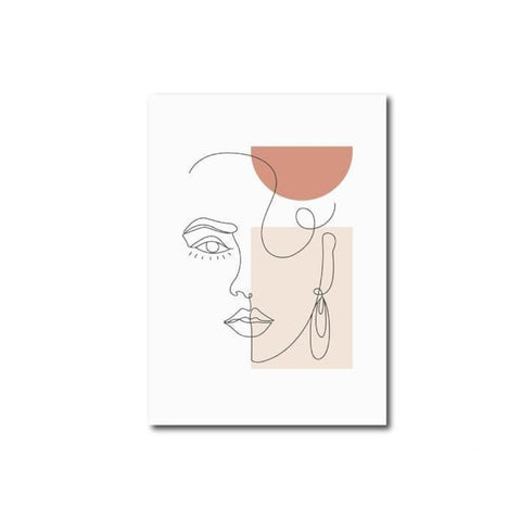 Abstract Visage Canvas Simple Modern Woman Print Decor Wall Art Posters & Prints