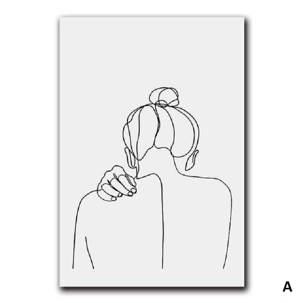 Abstract Feminine Beauty Minimalist Wall Art Unframed Canvas Print Posters & Prints