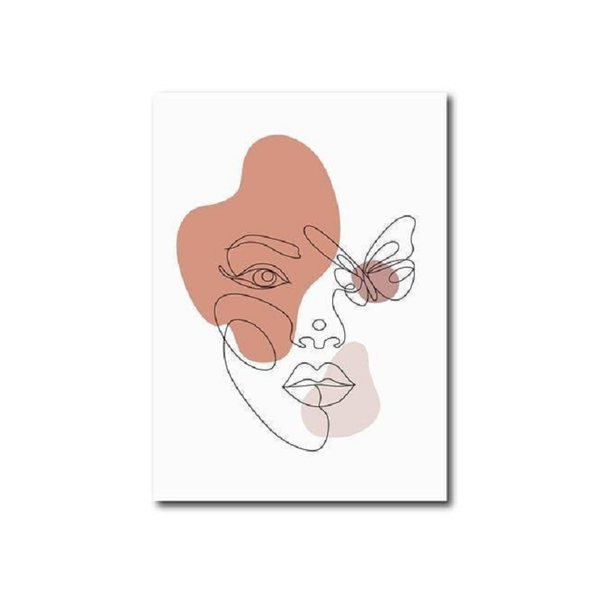Abstract Visage Canvas Simple Modern Woman Print Decor Wall Art Posters & Prints