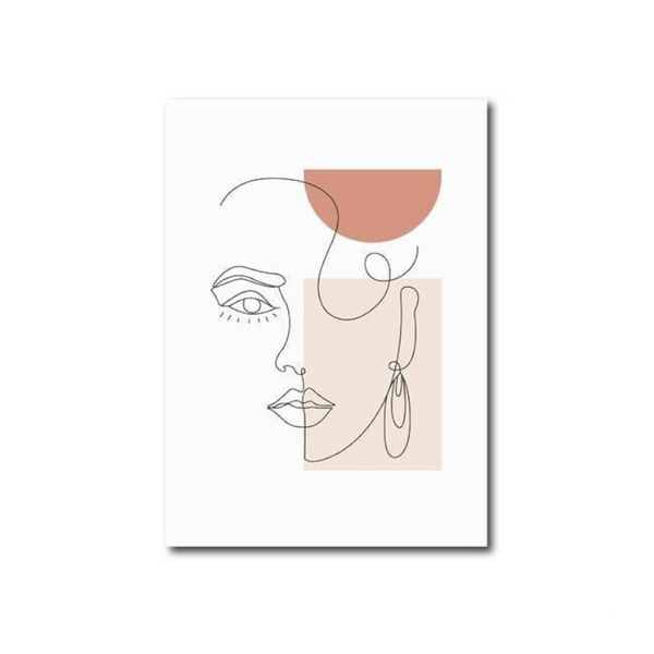 Abstract Visage Canvas Simple Modern Woman Print Decor Wall Art Posters & Prints