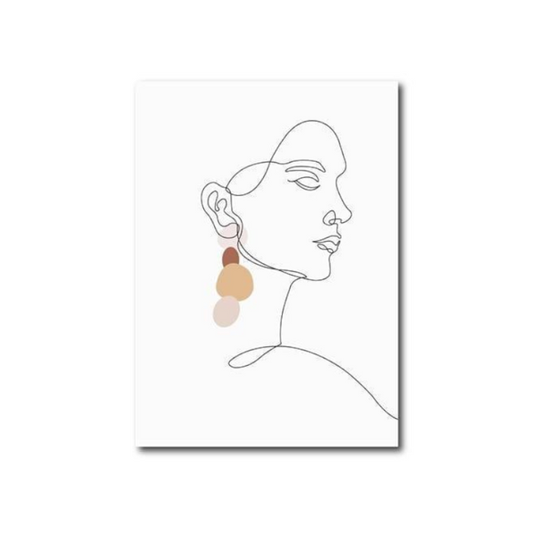 Abstract Visage Canvas Simple Modern Woman Print Decor Wall Art Posters & Prints