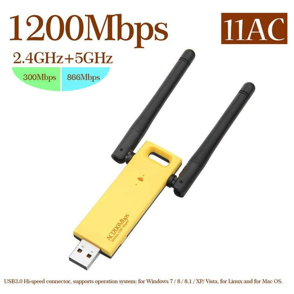 Networking Cable Ac 1200Mbps Wireless Dual Band Usb Fi Adapter Receiver Transmitter Usb Wi Fi Adapters/Dongles