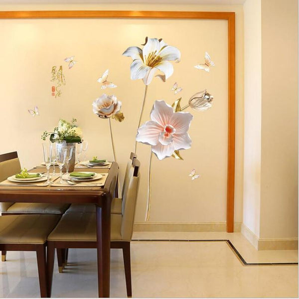 Flower Removable Floral Decor Wall Stickers