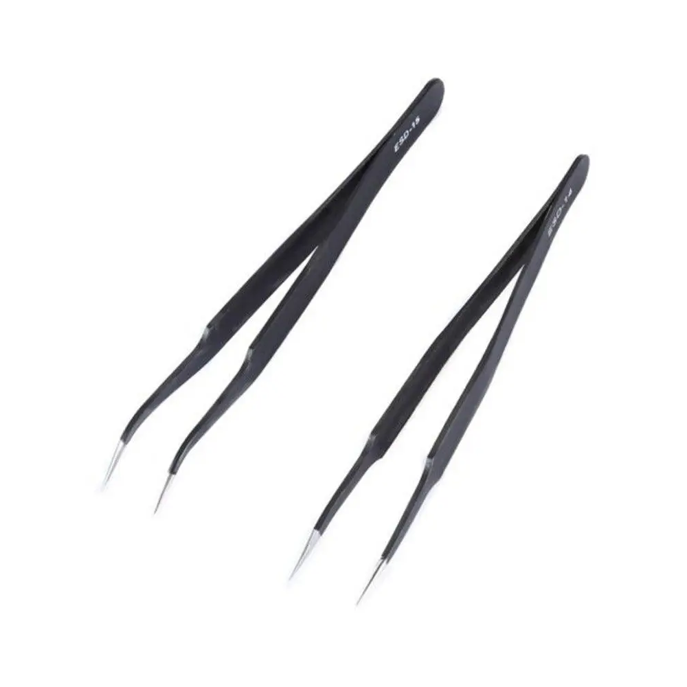 Ac 95 Precision Stainless Steel Pointed Elbow Tweezers Black Craft Tweezers