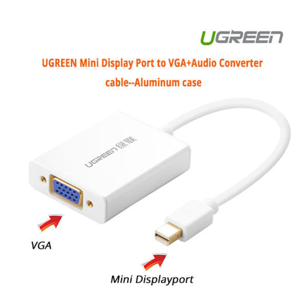 Ugreen Mini Display Port To Vga+Audio Converter Cable (10437) Monitor/Av Cables & Adapters