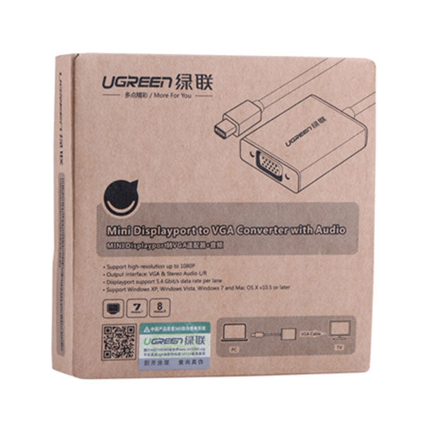 Ugreen Mini Display Port To Vga+Audio Converter Cable (10437) Monitor/Av Cables & Adapters
