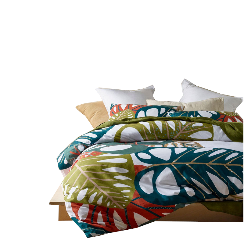 Accessorize Monstera Digital Printed Cotton Quilt Cover Set Queen
