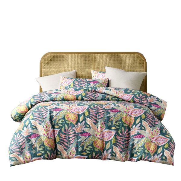 Accessorize Betty Carmila Printed Linen Cotton Quilt Cover Set Queen Quilt Covers