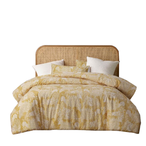 Accessorize Betty Otway Ochre Washed Cotton Printed Quilt Cover Set Queen