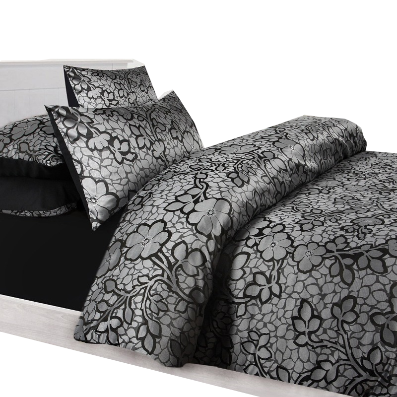 Accessorize Emma Quilt Cover Set Black Double Quilt Covers