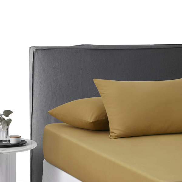 Accessorize Pecan Washed Cotton Fitted Sheet Set Sheets