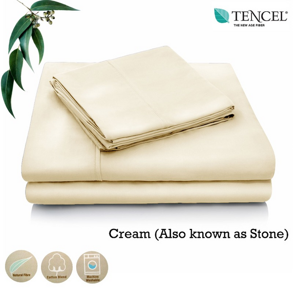 Accessorize Tencel Cotton Blend Sheet Set Cream Or Mocha Single